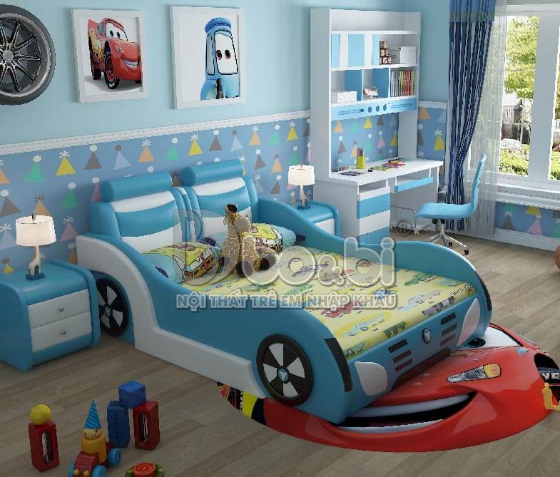 Bộ phòng ngủ hình ô tô cá tính cho bé trai BBBABY07-1