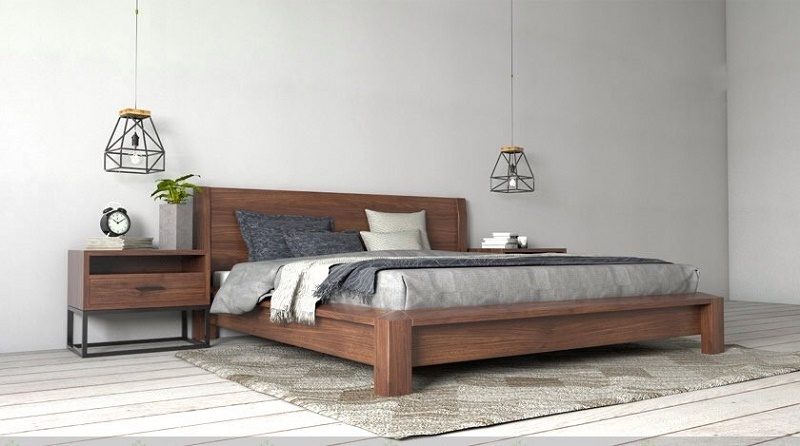 Giường ngủ đẹp từ gỗ óc chó
