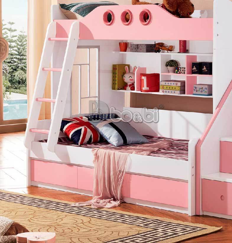 Giường ngủ công chúa màu hồng dễ thương BBLSL0703GN-4