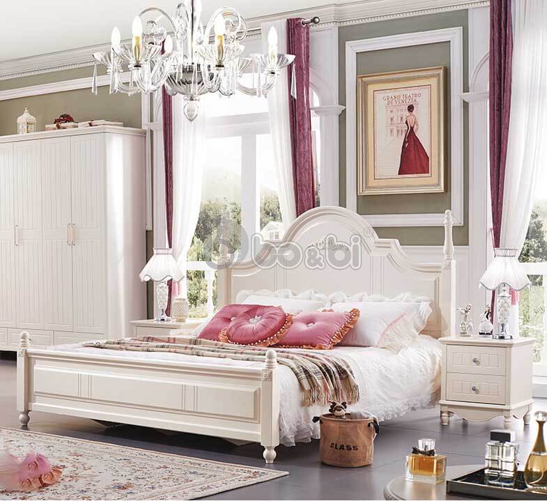 Giường công chúa cho bé gái kiểu dáng cách điệu BB867GN-2