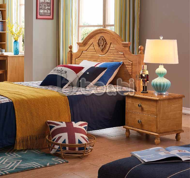 Giường ngủ trẻ em gỗ tự nhiên cao cấp BBJY211GN-3
