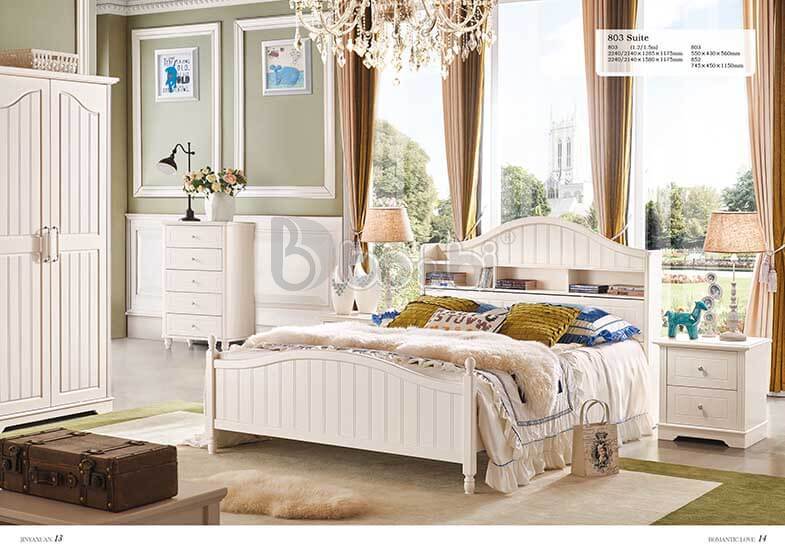 Giường công chúa màu trắng trang nhã BBJY803GN-1