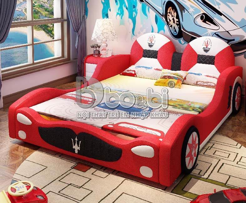 Phòng ngủ boc da cao cấp hình ô tô cho bé BBBABY09-2