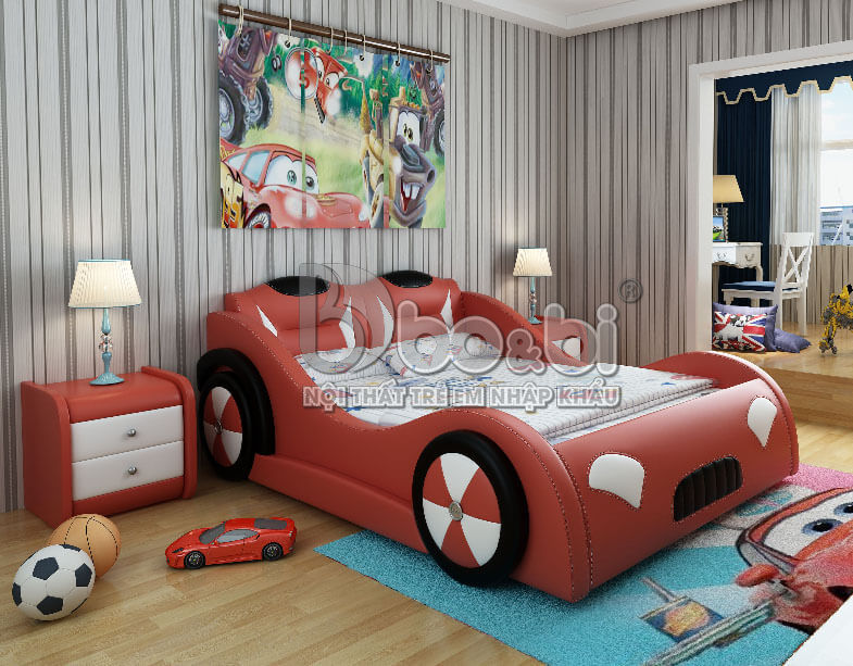 Bộ phòng ngủ cho bé trai hình ô tô sáng tạo BBBABY15 5