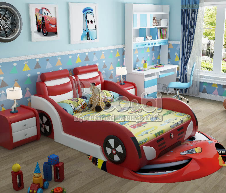Bộ phòng ngủ hình ô tô cá tính cho bé trai BBBABY07-4