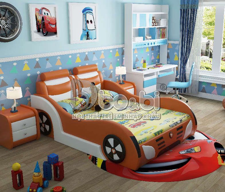 Bộ phòng ngủ ô tô dễ thương cho bé trai BBBABY04-1