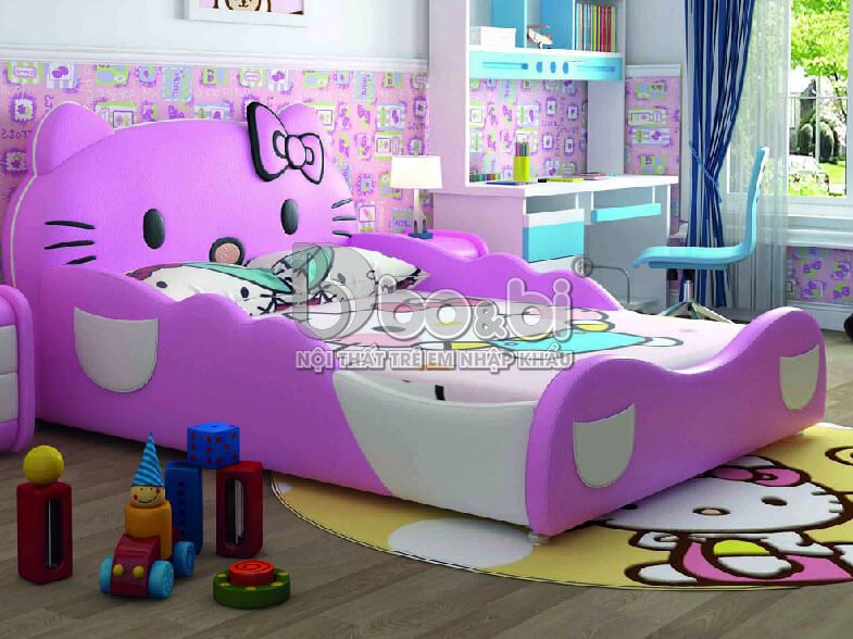 Giường bọc da Hello Kitty cho bé gái đáng yêu BBBABY19G 1