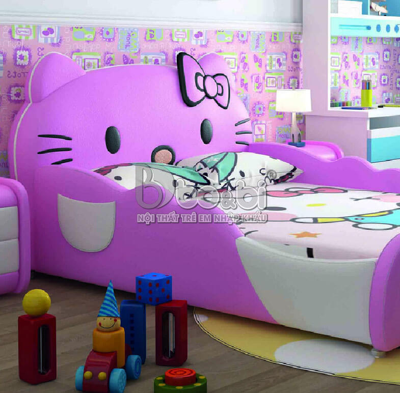 Giường bọc da Hello Kitty cho bé gái đáng yêu BBBABY19G 2