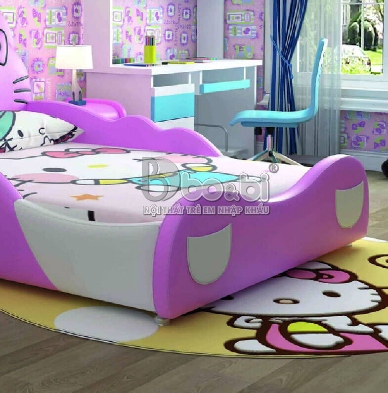 Giường bọc da Hello Kitty cho bé gái đáng yêu BBBABY19G 3