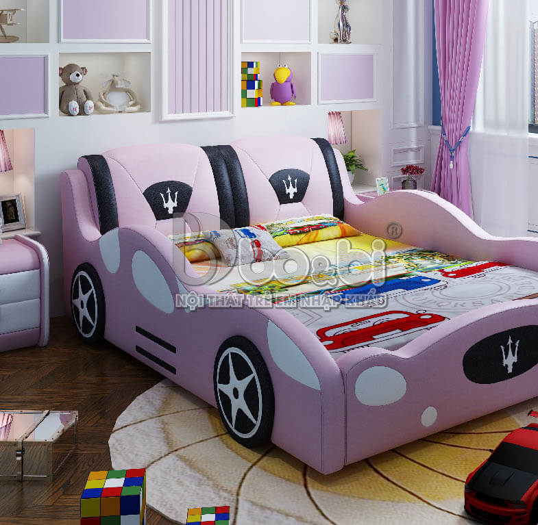 Giường ngủ bọc da hình ô tô cho bé BBBABY03G-7