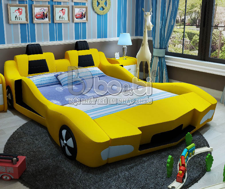 Giường ngủ hình ô tô siêu hot cho bé trai BBBABY08G - 3