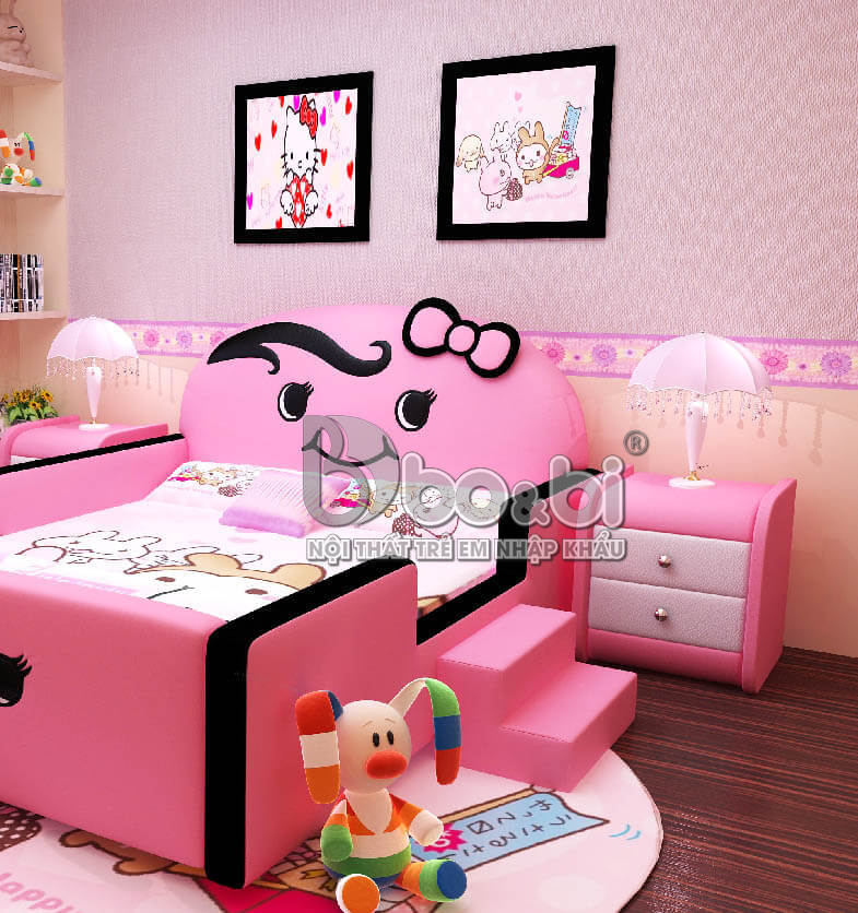 Phòng ngủ đồng bộ cho bé gái sắc hồng rực rỡ BBBABY13 2