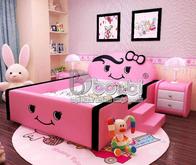 Phòng ngủ đồng bộ cho bé gái sắc hồng rực rỡ BBBABY13 3