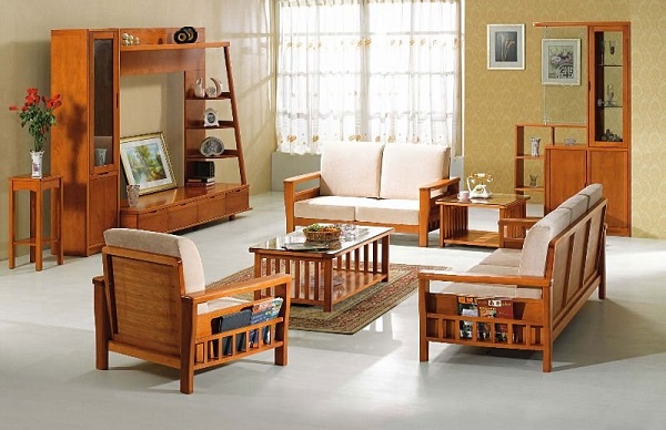 Bàn ghế gỗ sồi phòng khách – Chất lượng sử dụng lâu năm