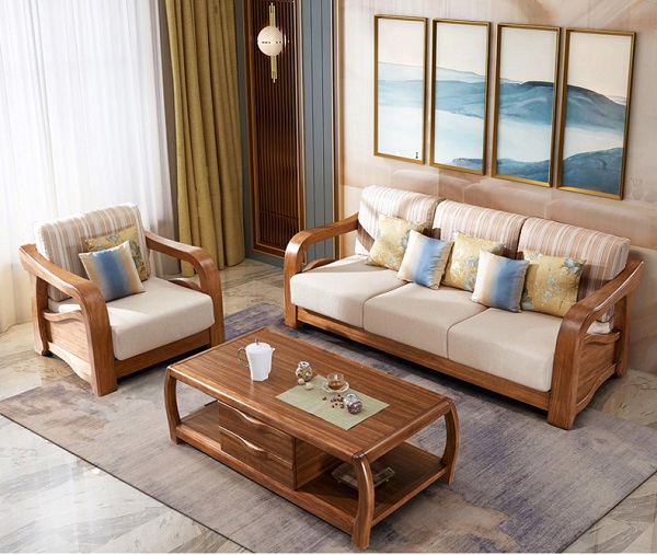 Bàn ghế gỗ sồi phòng khách – Kiểu dáng thẩm mỹ cao