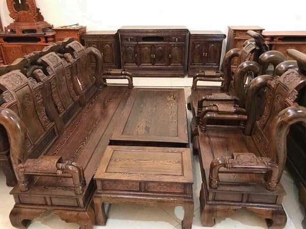 Mẫu bàn ghế sofa gỗ Hương