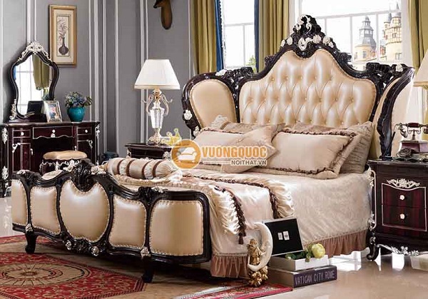 Mẫu giường ngủ bằng gỗ đẹp nhập khẩu