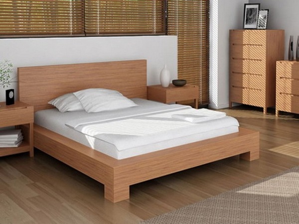 Mẫu giường ngủ MDF phong cách đơn giản