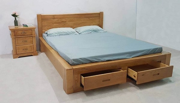 Top 5: Giường ngủ gỗ tự nhiên có ngăn kéo