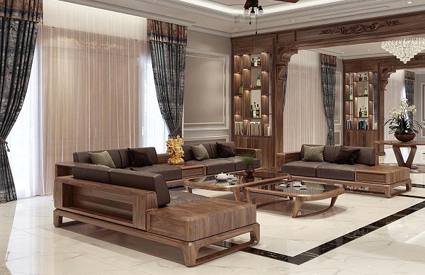 Đối với mẫu ghế sofa gỗ tự nhiên