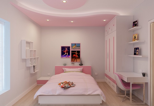 Màu sắc không gian phòng ngủ bé gái