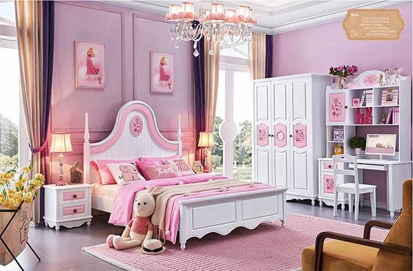 Trang trí phòng ngủ bé gái với bộ phòng ngủ đồng bộ