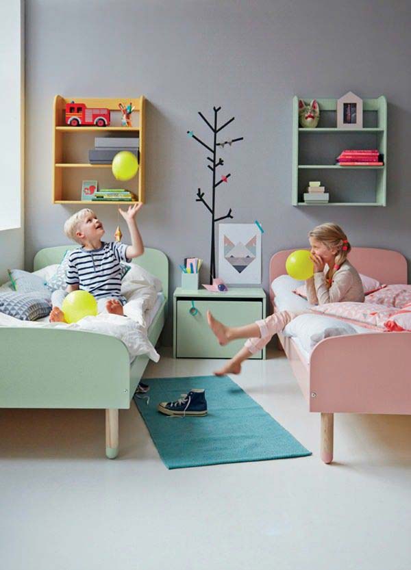 Các nguyên tắc thiết kế phòng ngủ chung cho bé trai và gái