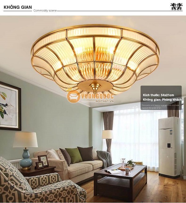 Mẫu đèn ốp trần phòng khách kiểu dáng đơn giản