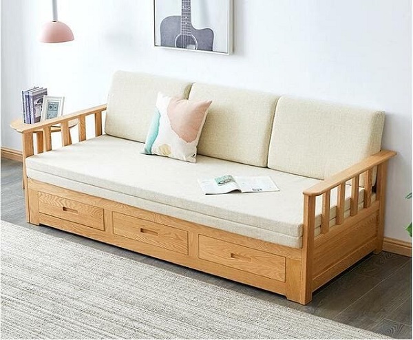 Mẫu sofa giường gỗ sồi cao cấp