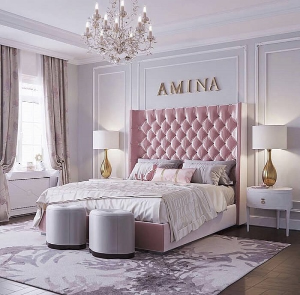 Mẫu phòng ngủ màu hồng đơn giản