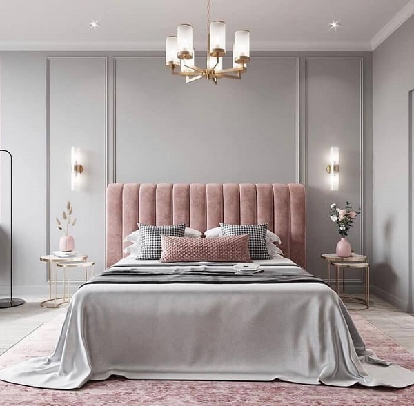 Mẫu phòng ngủ màu hồng pastel