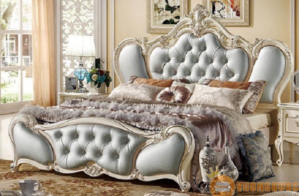 Mẫu giường gỗ đẹp cổ điển