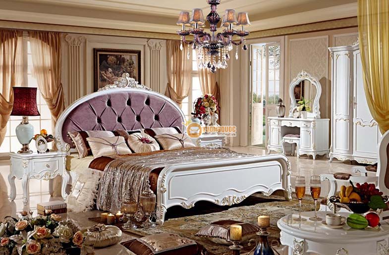 Mẫu giường ngủ cao cấp phong cách cổ điển