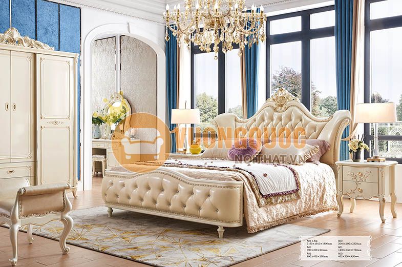Mẫu giường ngủ cao cấp phong cách cổ điển