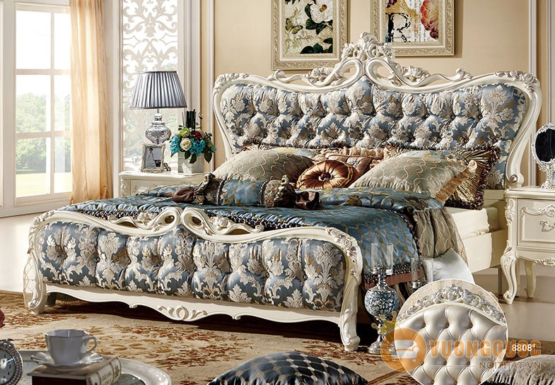 Mẫu giường ngủ cao cấp phong cách tân cổ điển