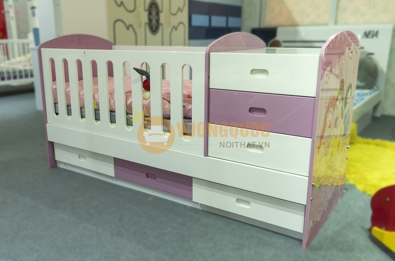 Giường cũi đa năng cho bé phong cách Hàn Quốc HP-800