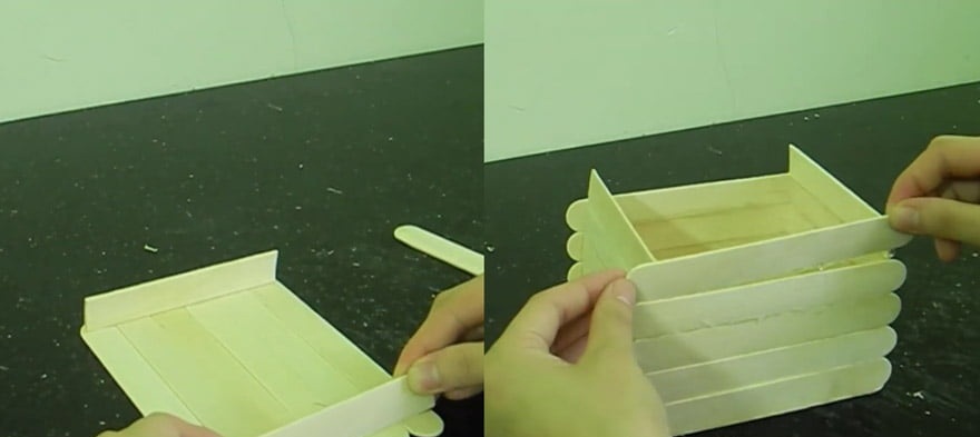 Làm hộp đựng giấy ăn đẹp mắt hình vuông từ que kem gỗ