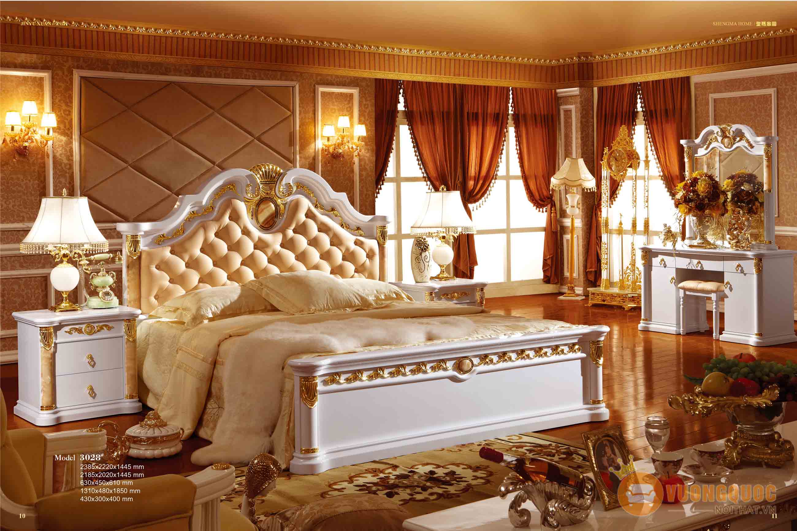 Mẫu giường ngủ cổ điển quý tộc Châu Âu