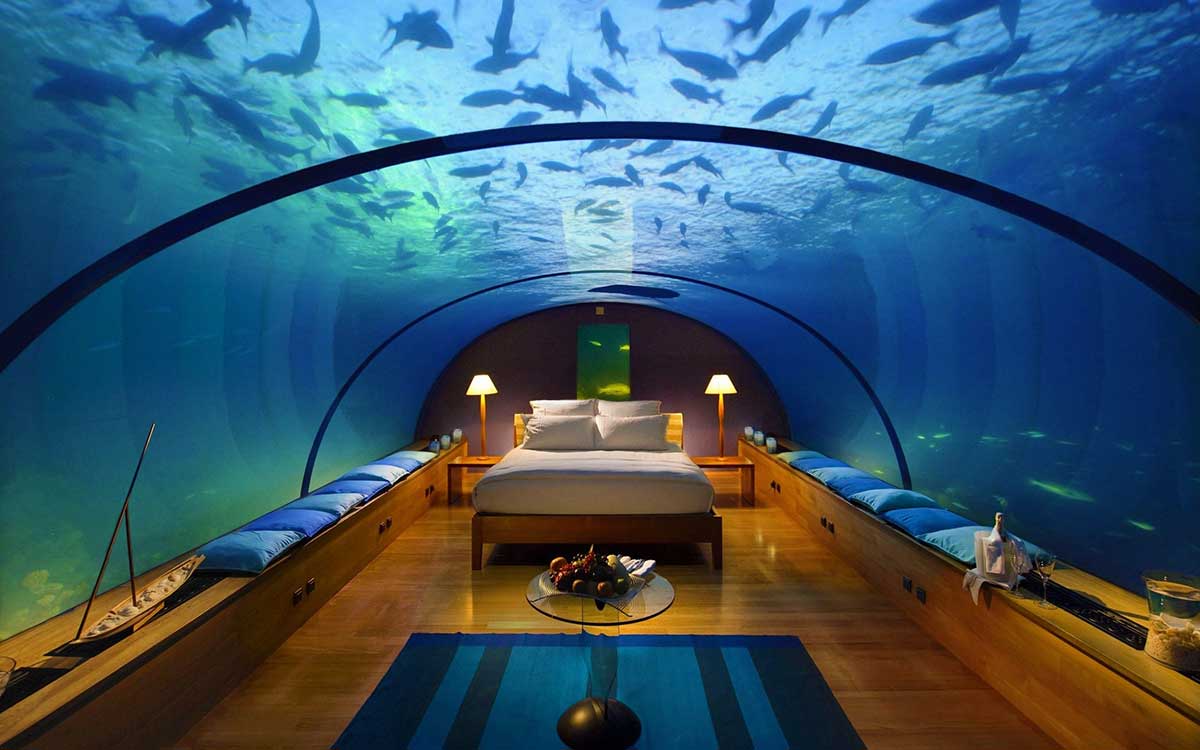 Phòng ngủ dưới đại dương ở Maldives