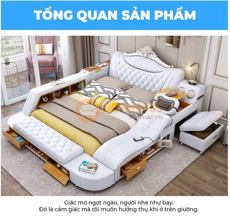 Mẫu giường gỗ đẹp nhất 2022 phong cách đơn giản