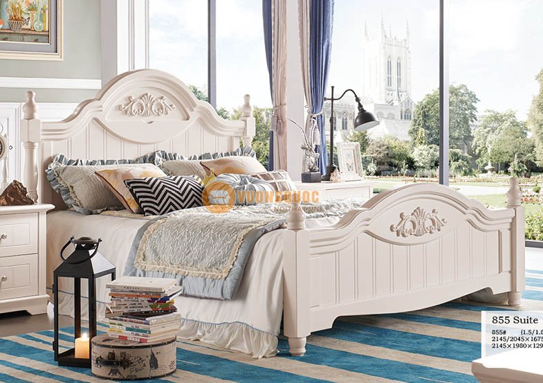 Mẫu giường gỗ đẹp nhất 2022 phong cách công chúa