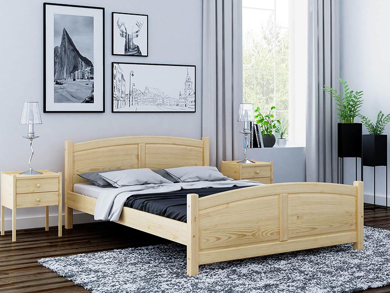 Giường ngủ đẹp từ gỗ thông