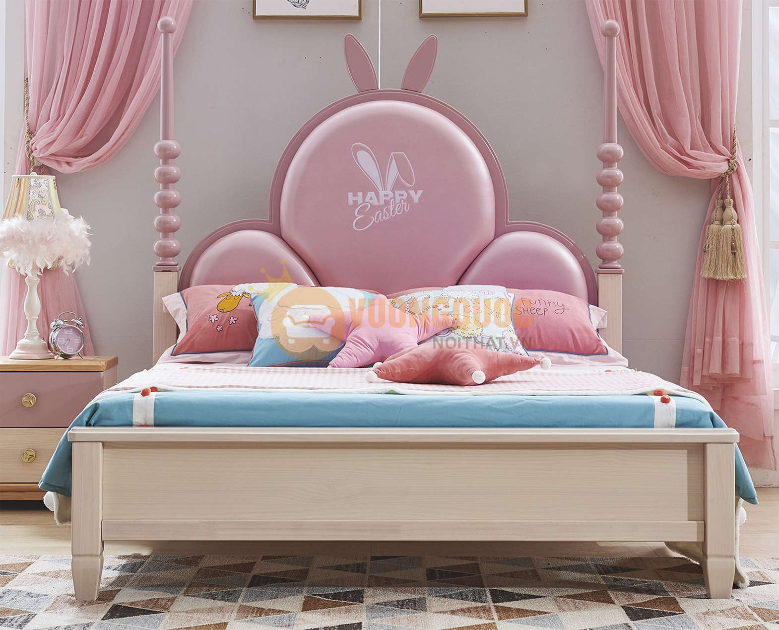 Trang trí phòng ngủ cho bé gái bằng gỗ tự nhiên 