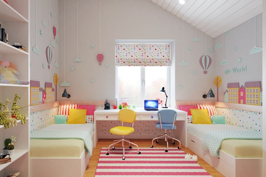 Sử dụng quá nhiều màu sắc trong thiết kế phòng ngủ cho trẻ em 