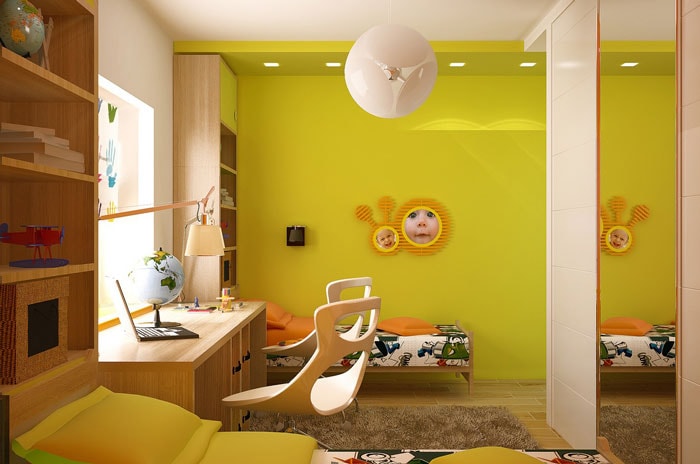 Độ tương phản giữa các màu sắc với nhau trong thiết kế nội thất phòng cho trẻ em 