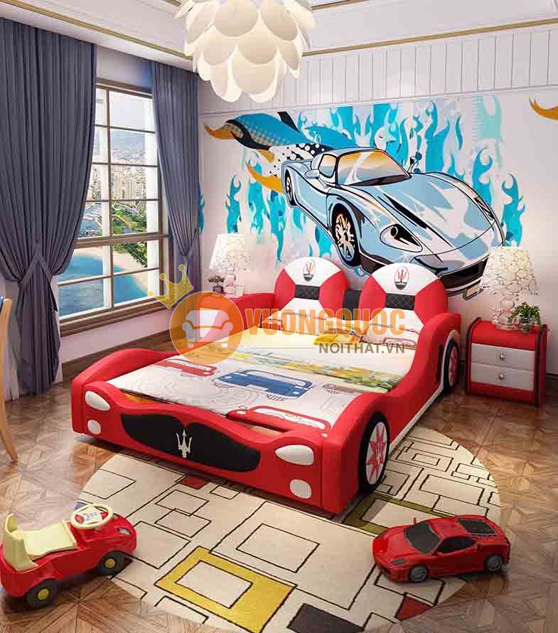 Giường ngủ trẻ em bằng nhựa cho hình ô tô 